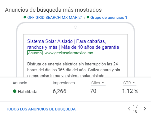 imagen de imagen de anuncio para sistemas aislados en google ads de gecko solar energy por autocultivo marketing
